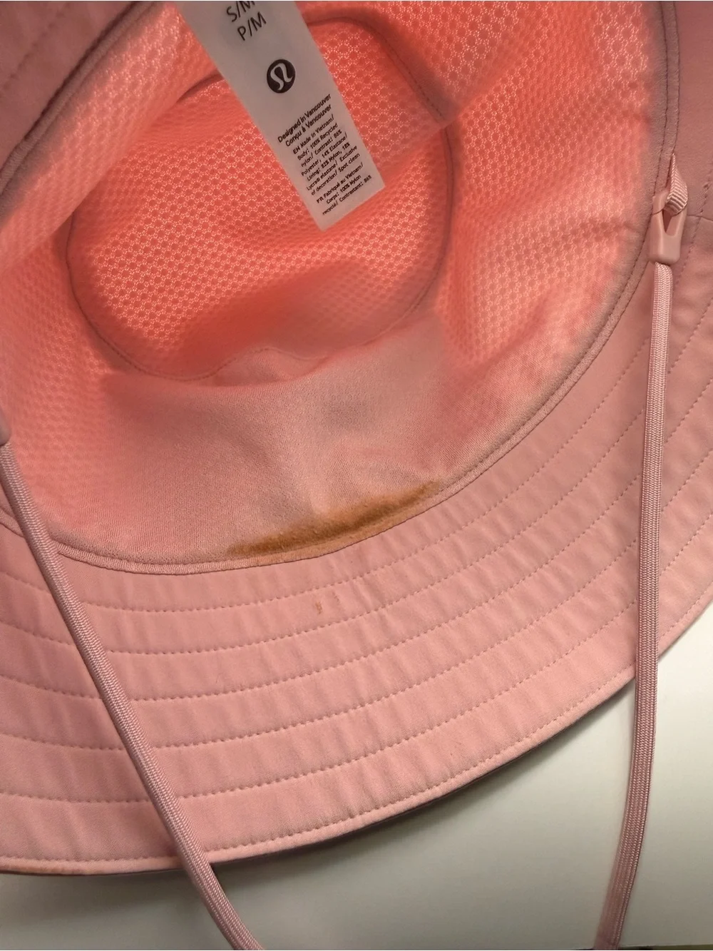 Lululemon Nylon Bucket Hat Women Pink Bucket Hat with Chin Cord Make Up Blemish
